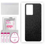apgo Protective Skin Sticker for the back compatible with Oppo A77s, Wrap Film, Foil, Vinyl - Pattern Black Honeycomb