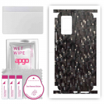 apgo Protective Skin Sticker for the back+sides compatible with Vivo V21, Full Wrap Film, Foil, Vinyl - Pattern Carbon Black Pixel