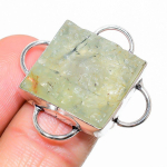 Natural Prehnite Rough Gemstone 925 Sterling Silver Gift Ring Size 7.5 v5z79