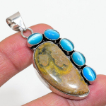 Natural Bumble Bee Jasper, Monalisa 925 Sterling Silver Pendant 2.36 d4r83