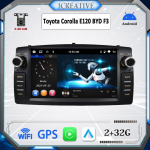 Auto raadio, Toyota Corolla E120 2000-2006 jaoks, BYD F3, Android 2+32GB WIFI CarPlay Android Auto IPS 2+32GB