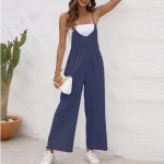 Naiste mood Summer Soild varrukateta V-kaelusega p&uuml;ksid laia s&auml;&auml;rega p&uuml;ksid kombinesoon L must