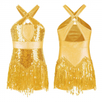 Lapsed T&uuml;drukud Cha-Cha Ladina tantsu narmastega Body S&auml;delevad litrid Tutt trikoo Esinemiskost&uuml;&uuml;m Tango Tango Dž&auml;ssitantsur&otilde;ivad 11-12 Years kuld