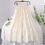 Scallop Hem pitsseelik &ndash; &otilde;&otilde;nsa ja elastse v&ouml;&ouml;kohaga &ndash; meelitav A-joon vabaaja &scaron;iki jaoks &ndash; naiste moe jaoks oluline 2XL