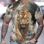 Tiigri T-s&auml;rk Meestele 3D Loomade 3D Prindiga Meeste s&auml;rgid Suvised L&uuml;hikeste Varrukatega Meeste Pullover Oversized Top vabaaja Meeste R&otilde;ivad M