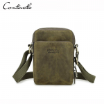 Ehtsast nahast Meeste Mini Crossbody kotid K&auml;ekotid Reisivad vabaaja V&auml;ike &otilde;lakott armee roheline v&auml;rv