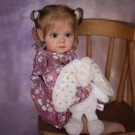 24'' 60 cm Reborn Baby Doll Maggi Pehmest riidest keha Vasts&uuml;ndinu nukk 3D-v&auml;rvitud nahaga V&auml;ikelapse t&uuml;druk Beebi nukk Lapse magamaminekuaeg &Uuml;ksildane vanem mees m&auml;nguasi cloth body