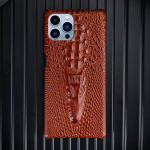 Ehtsast nahast telefoni&uuml;mbris Apple 14, iPhone 13 Pro, 11 Pro Max, X jaoks - Krokodillinahast disain, 3D spoon - &Uuml;hes t&uuml;kis iPhone 15 Pro