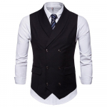 Meeste Korea stiilis s&uuml;gis&uuml;likonna vest, &uuml;hev&auml;rviline Slim Fit klassikaline t&auml;navar&otilde;ivastega &uuml;herealine vest peoks M must