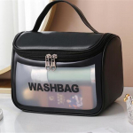 Naiste t&otilde;mblukuga pooll&auml;bipaistev koorimispesu meigikott Reisi suure mahutavusega kosmeetikakotid PVC veekindel kaasaskantav organiseerija hoiuruum tualett-tarvete ilukohver roosa