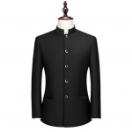 Tuunika jakk Meeste omakasvatamine Hiina mandariini p&uuml;stkrae &uuml;likond Hiina pulmakleit banketi &uuml;likond hiina stiilis 4XL XXS must