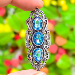 Swiss Blue Topaz Gemstone Handmade 925 Sterling Silver Gift Ring Size 5.5 h1j44