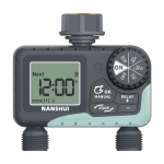 Intelligentne kahe v&auml;ljundiga LCD-ekraan aia kastmise juhtseade Automaatne vett s&auml;&auml;stev kastmine mitmev&auml;rviline