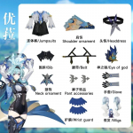 Anime M&auml;ng Eula Cosplay Kost&uuml;&uuml;mid Vorm Halloween Kost&uuml;&uuml;m Naistele K&otilde;rge Kvaliteediga Kombinesoon R&otilde;ivad Parukas L-(Costume+Wig)