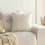 12x20-tolline viskepadja padja kate lainemustriga žakaarv&auml;rvi luksuslik moodsas stiilis diivanipadi elutuppa magamistuppa 12x20 Inch-2pcs valge