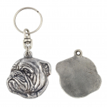 Bulldog, English Bulldog, British Bulldog III - Silver-plated dog pendant, handbag decoration, backpack pendant by Art-Dog brand