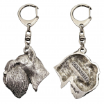 Schnauzer - Silver-plated key ring with dog, handbag decoration, backpack pendant by Art-Dog brand