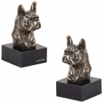 Prantsuse buldog, Frenchie I &ndash; koerakuju, b&uuml;st kivialusel, skulptuur, koerten&auml;ituse trofee kaubam&auml;rgilt Art-Dog
