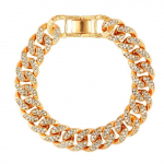 Uus moodne luksuslik 12mm Iced Out Cuban Link keti k&auml;ev&otilde;ru Naistele Meestele Kulla h&otilde;bedase v&auml;rviga Bling Rhinestone k&auml;ev&otilde;ru Ehted