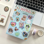 Retro Ameerika stiilis loomade kleebis armas kass, karu, p&auml;evik, scrapbooking, isetegemise kaunistus, esteetiline s&uuml;learvuti kirjatarvete kleebis