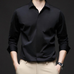 Kevadine ja s&uuml;gisene uus meeste &uuml;hev&auml;rviline tume plekiga pikkade varrukatega s&auml;rk &Auml;ri vabaaja &otilde;huke s&auml;rk Stretch s&auml;rk S