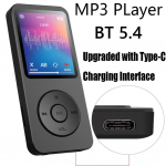 Kaasaskantav MP3-m&auml;ngija 1,8-tolline Walkmen Type-C Bluetooth 5.4-&uuml;hilduv e-raamatud, spordi salvestamine MP4 FM-raadio muusikapleier must