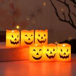 6x Pumpkin Halloweeni k&uuml;&uuml;nlatulede kaunistus &Ouml;&ouml;valgus LED tee s&ouml;&ouml;gilauale