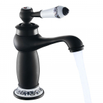 Valamu kraanikauss segisti segisti &uuml;he hoovaga kuuma k&uuml;lma vee kraan messingist vannisegisti Retro vett s&auml;&auml;stev vannitoa kraanikauss must