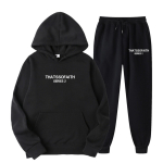 Unisex Palus Pikkade Varrukatega P&uuml;ksid L&otilde;dva L&otilde;ikega Pullover Prindi ja N&ouml;&ouml;riga Huppar Kaheosaline S must