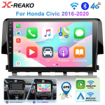 Honda Civic 10. p&otilde;lv 2016-2020 jaoks Android Auto raadio stereo multimeedia videopleier 4G 8-tuumaline GPS juhtmevaba Carplay peakomplekt 8 core 4GB+64GB
