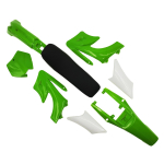 7 V&auml;rvi Apollo Plastikust K&uuml;ljekatted Kehakomplektid Eesmise numbrim&auml;rgi Porikas Istmepadjaga 47cc 49cc Apollo Mini Motokrossile roheline
