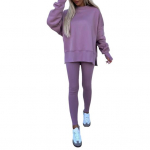 2 tk/komplekt Naiste &uuml;laosa p&uuml;kste &uuml;likond &Uuml;mara kaelusega pikkade varrukatega Ebaregulaarse &auml;&auml;risega dressipluus, elastne v&ouml;&ouml;koht &uuml;hev&auml;rvilised p&uuml;ksid, talv igap&auml;evaseks kandmiseks S roheline