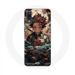 Coque Maniacase pour Samsung Galaxy A02 demon slayer Tanjiro anime manga