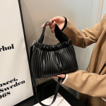 &Scaron;ikk plisseeritud k&auml;ekott naistele Kevadine uus vabaaja lihtne Crossbody kott, suure mahutavusega pehmest PU-st &uuml;hekordne &otilde;lakott (20cm<Max Length<30cm)