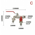 1 tk kahepealine veekraan 1/2'' 3/4'' veejaoturi pistik &Uuml;hendus adapteri klapi l&uuml;liti Aiavooliku niisutuskraani &uuml;hendus as the picture