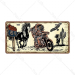 Mootorratta vintage metallist plakat, retro mootoriga plekksildid, tahvel, pubi, baar, kohvik, garaažidekoor, 15x30 cm 15x30cm