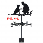 1 tk Tuulelipp Mees ja Koer Roostevastane V&auml;lisdekoor K&auml;sit&ouml;&ouml; Katusele Aiale Kodule Aia Postile Kasvuhoonele K&uuml;&uuml;nile Man and Dog-EN