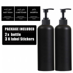 500 ml vannitoaseebi dosaator 3 sildiga korduvt&auml;idetava &scaron;ampoonipudeli mahutiga seinale kinnitatav riidepuu pudelihoidja style 1