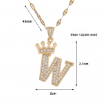 Kroonluu kett: K&auml;sit&ouml;&ouml;na valmistatud kirjaripatsiga kaelakee tsirkoonist sisestusega &ndash; 26 ingliskeelset t&auml;hestikku Crown-Letter O (without chain)