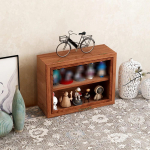 Tee komplekti hoiuriiulid Retro Lauaarvuti Tolmukindel Kosmeetika Ehtekarp Multifunktsionaalne Nipet-n&auml;pete Korraldus Figuuride V&auml;ljapaneku Alus pruun