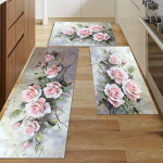 1 tk V&auml;simusvastased k&ouml;&ouml;givaibad, &otilde;limaal Rose Print Veekindel libisemiskindel paks polsterdatud k&ouml;&ouml;gimatt Tugeva t&ouml;&ouml;v&otilde;imega mugavus k&ouml;&ouml;gimatt 40*60cm