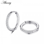 Alisouy 2tk roostevabast terasest tsirkooniumoksiidi kristallist v&auml;ike &uuml;mmargune &uuml;mmargune klamber Huggie, naised, mehed, k&otilde;rvar&otilde;ngad, k&otilde;rvar&otilde;ngad, augustavad ehted 8mm h&otilde;be