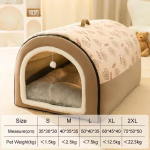 Big Dog Kennel Soe talvine koeramaja matt Eemaldatav pestav koerte voodipesa s&uuml;gav magamistelk keskmise suurusega koertele majatarbed M 40X35X35CM brown
