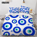 Mandala Tekikottide Komplekt Hamsa K&auml;si Sisemise Silmaga Kurjad Silmad Ida-kunstitr&uuml;kk &Uuml;heinimesevoodi Komplekt Teismelistele Kuningas Pol&uuml;ester Tekikate EU single(135x200cm)