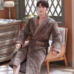 Paks kolmekihiline soe talvehommikumantel meeste pehme flanellist tepitud pikk kimono vannimantel Meeste hommikumantel meeste korallifliisist hommikumantel 3XL