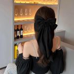 Elegantne Punane Pael Suur Vibu Lint Juukseklamber Naistele Mood Lihtne &Uuml;hev&auml;rviline Satiin Ponisaba Vibu Juukseklamber T&uuml;drukute Juukseaksessuaarid 5