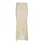 Kalasaba seelik voodriga &uuml;hev&auml;rviline retrostiilis pitsiline maxi seelik, eemaldatav kaheosaline disainpeod S beež