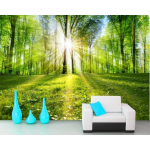 Loodusmaastik Seinamaal Maastik P&auml;ikesepaiste Mets Tapeet Teleri Diivani Taustasein 3D Tapeet 200 cm(W) x 140 cm(H)