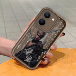 Pehme silikoonist ruudukujulise redeli mustriga telefoni&uuml;mbris, t&auml;ielikult kattev, kaamera p&otilde;rutuskindel kaitse, kummist &uuml;mbris Vivole Vivo V17 Neo valge