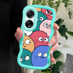 V&auml;rvitud muster Big Wave Edge pehme silikoon materjal Macaron telefoni &uuml;mbris p&otilde;rutuskindel kaitsev kummist &uuml;mbris OPPO Reno Realme jaoks OPPO A12E valge